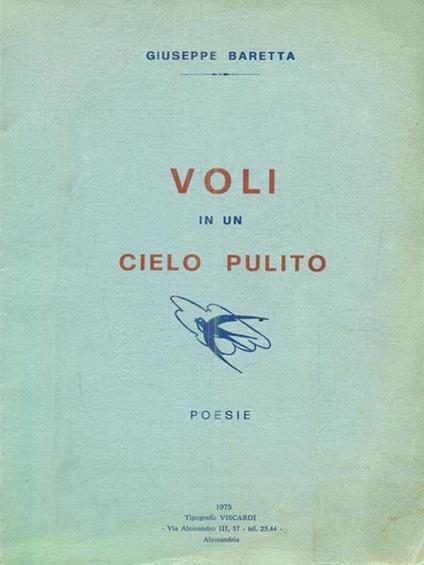 Voli in un cielo pulito - Giuseppe Baretta - copertina