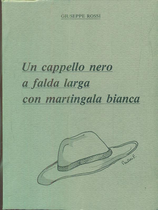 Un cappello nero a falda larga con martingala bianca