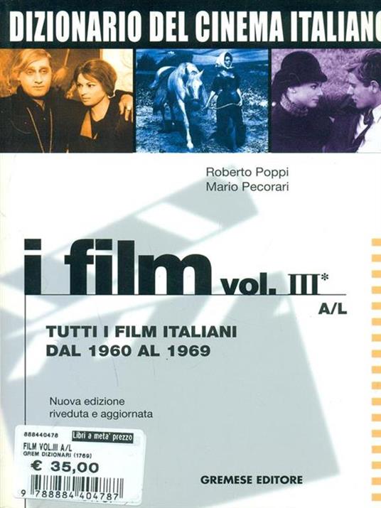 I film vol. III A/L - Roberto Poppi - copertina