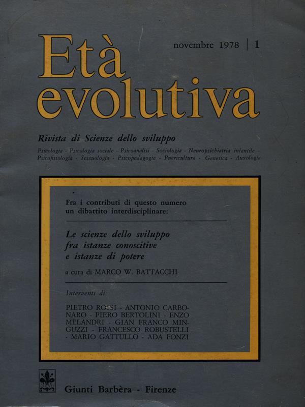 Età evolutiva n. 1novembre 1978