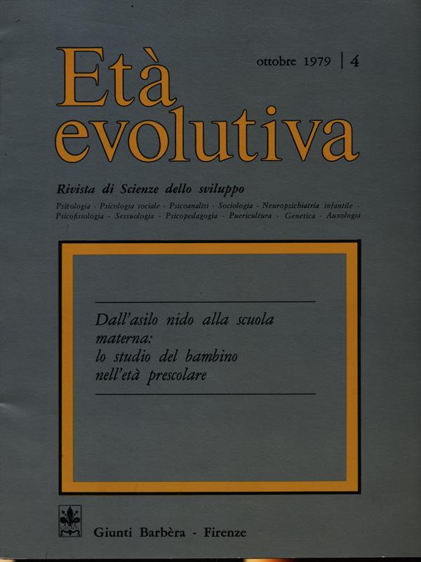 Età evolutiva n. 4/ottobre 1979