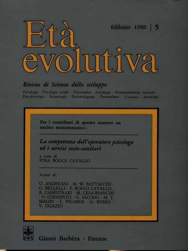 Età evolutiva n. 5/febbraio 1980