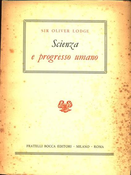 Scienza e progresso umano - copertina