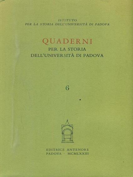 Quaderni per la storia dell'Università di Padova - copertina