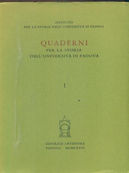 Quaderni per la storia dell'Università di Padova - copertina