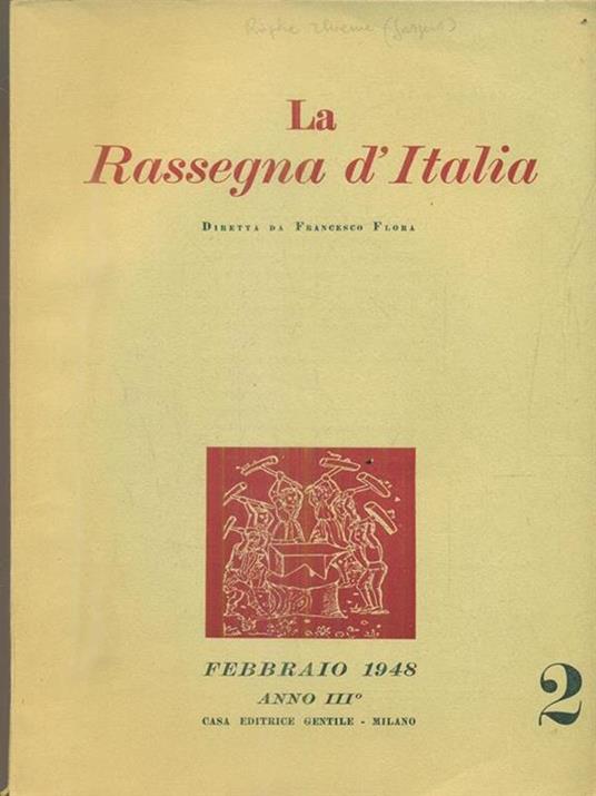 La rassegna d'Italia numero 2. febbraio 1948 - copertina