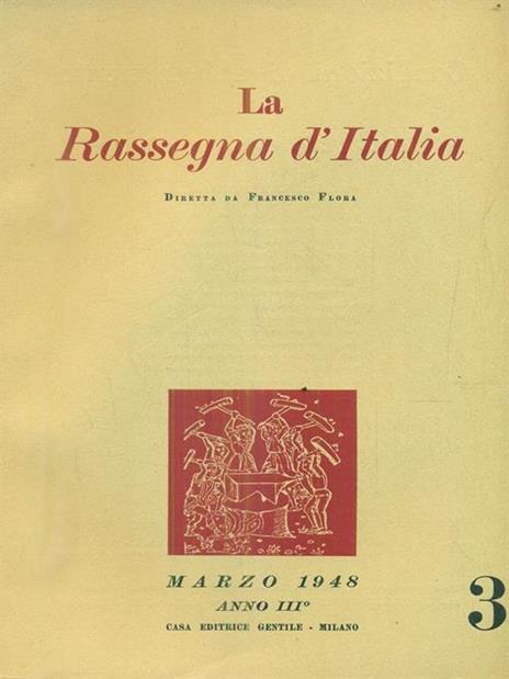 La rassegna d'Italia numero 3 - marzo 1948 - copertina