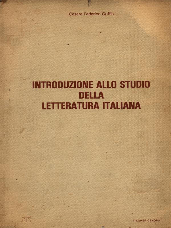 Introduzione allo studio della letteratura italiana