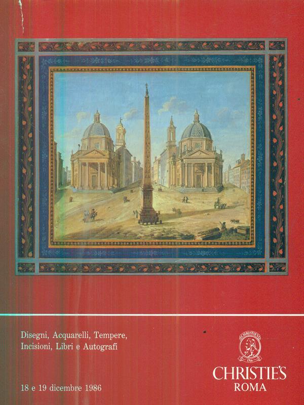 Disegni, acquarelli, tempere, Incisioni, Libri e Autografi - 18-19 dicembre 1986