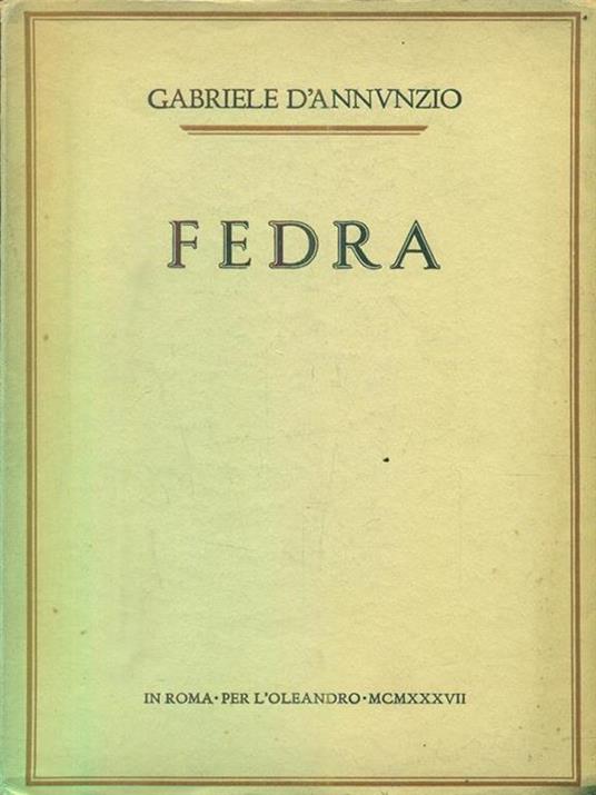 Fedra - Gabriele D'Annunzio - copertina