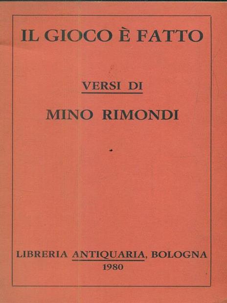 Il gioco é fatto - Mino Rimondi - copertina
