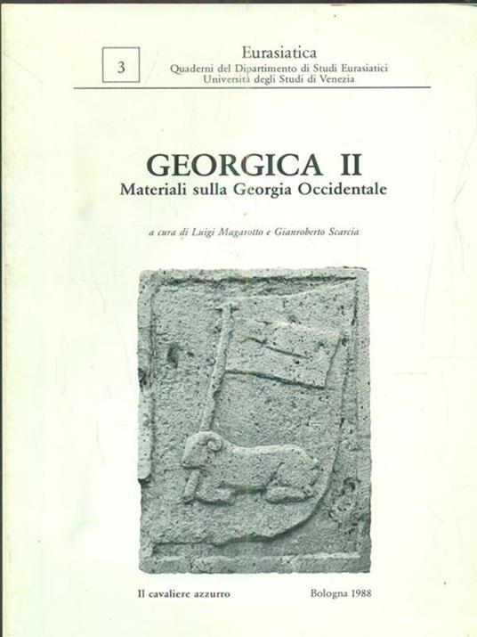 Georgica II. Materiali sulla Georgia Occidentale - copertina