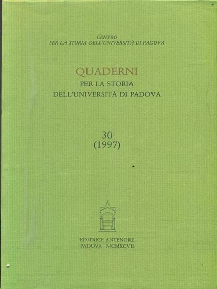 Quaderni per la storia dell'Università di Padova - copertina