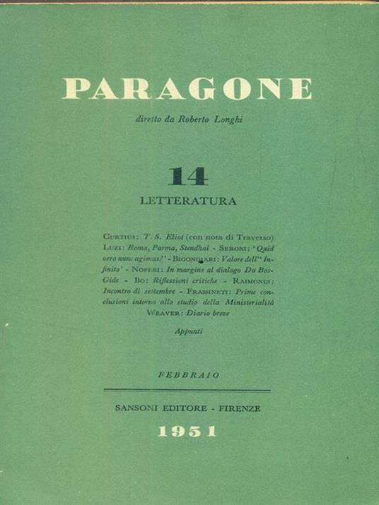 Paragone 14 - febbraio 1951 - copertina