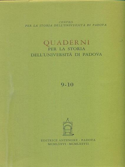 Quaderni per la storia dell'Università di Padova - copertina