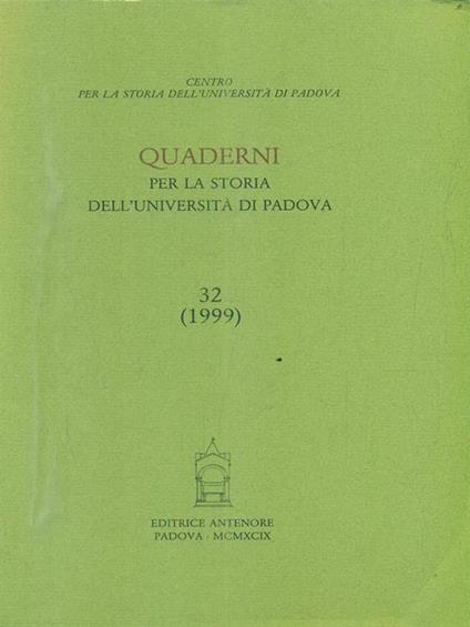 Quaderni per la storia dell'Università di Padova - copertina