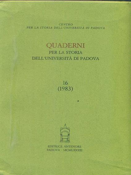 Quaderni per la storia dell'Università di Padova - copertina