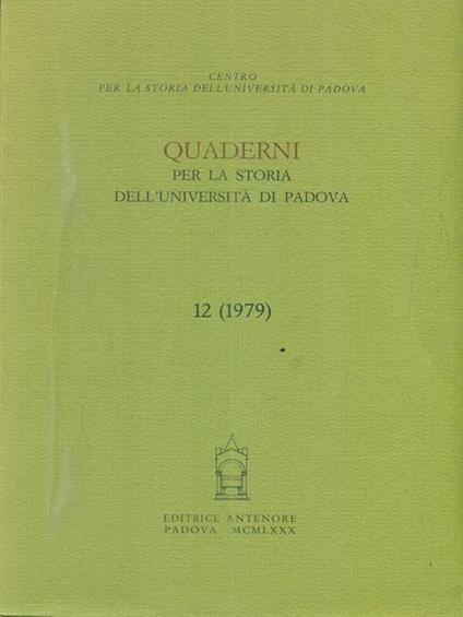 Quaderni per la storia dell'Università di Padova - copertina