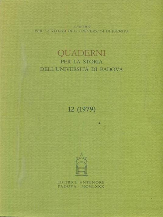 Quaderni per la storia dell'Università di Padova - copertina