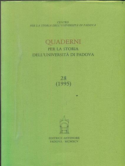 Quaderni per la storia dell'Università di Padova - copertina