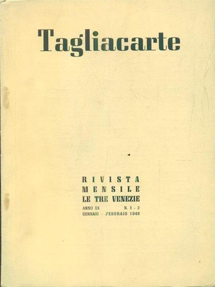 Tagliacarte 1-2 / Gennaio-febbraio 1946 - copertina