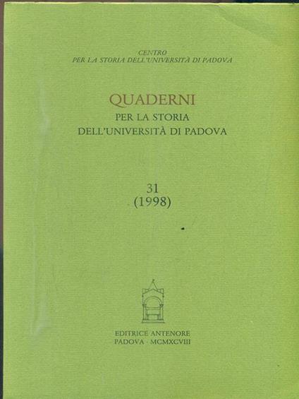 Quaderni per la storia dell'Università di Padova - copertina
