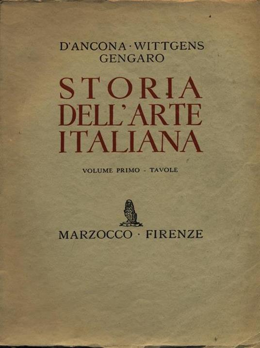 Storia dell'arte italiana vol. 1. Tavole - copertina