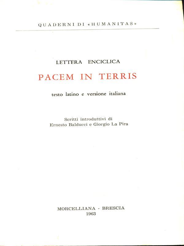 Lettere enciclica: Pacem in terris