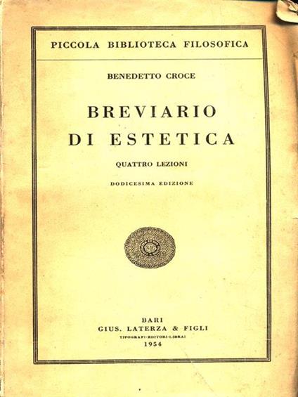 Breviario di Estetica. Quattro lezioni - Benedetto Croce - copertina