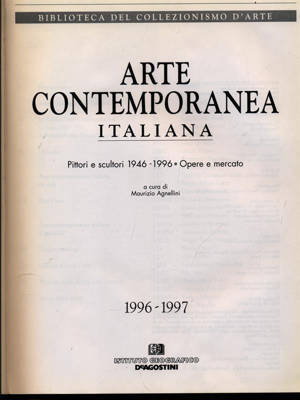 Arte contemporanea italiana 1986-1987