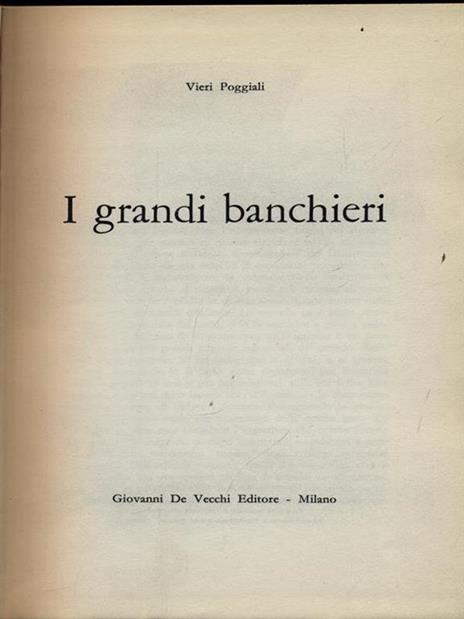 I grandi banchieri - Vieri Poggiali - copertina