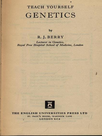 Genetics - R. J. Berry - copertina