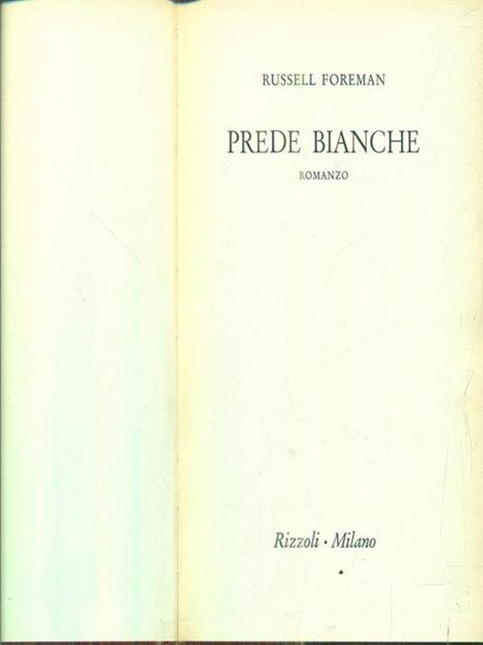 Prede bianche - Russell Foreman - copertina