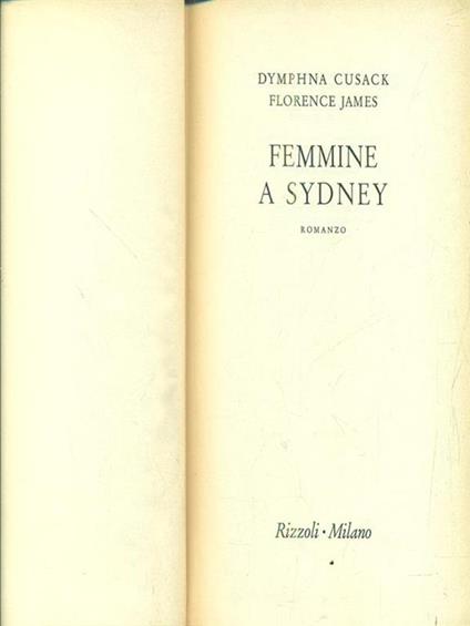 Femmine a sydney - copertina