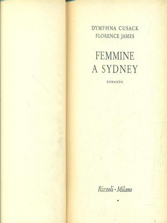 Femmine a sydney - copertina