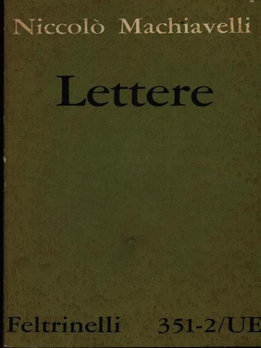 Lettere - Machiavelli Niccolò - copertina