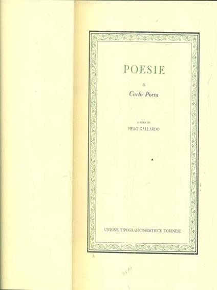 Poesie - Carlo Porta - copertina