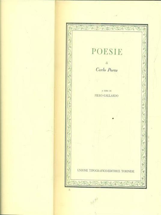 Poesie - Carlo Porta - copertina