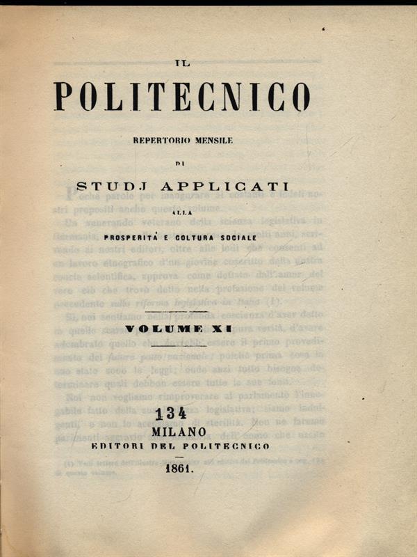 Il Politecnico vol. XI