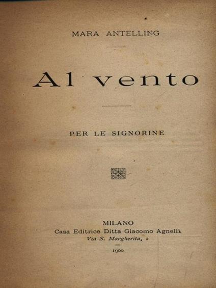 Al vento - copertina