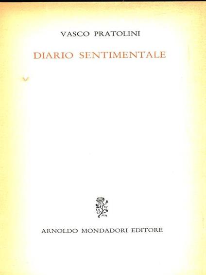 Diario sentimentale - Vasco Pratolini - copertina