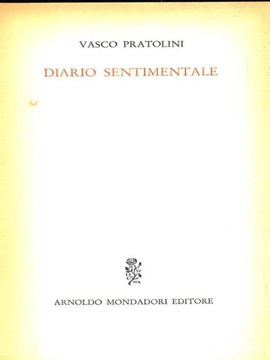 Diario sentimentale - Vasco Pratolini - copertina