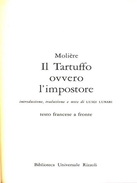 Il Tartuffo - Molière - copertina