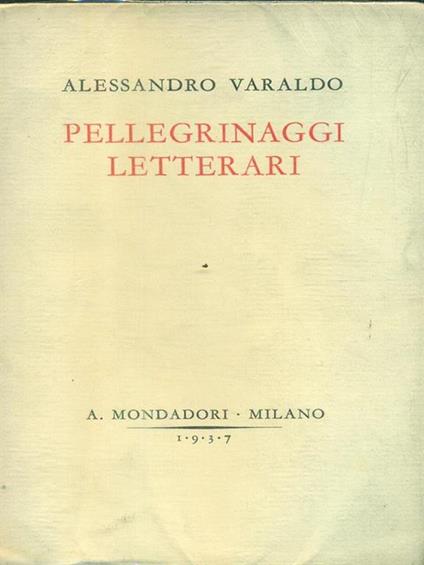 Pellegrinaggi letterari - Alessandro Varaldo - copertina