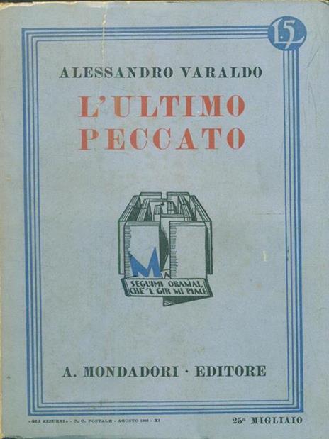 L' ultimo peccato - Alessandro Varaldo - copertina
