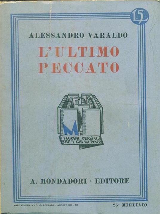 L' ultimo peccato - Alessandro Varaldo - copertina