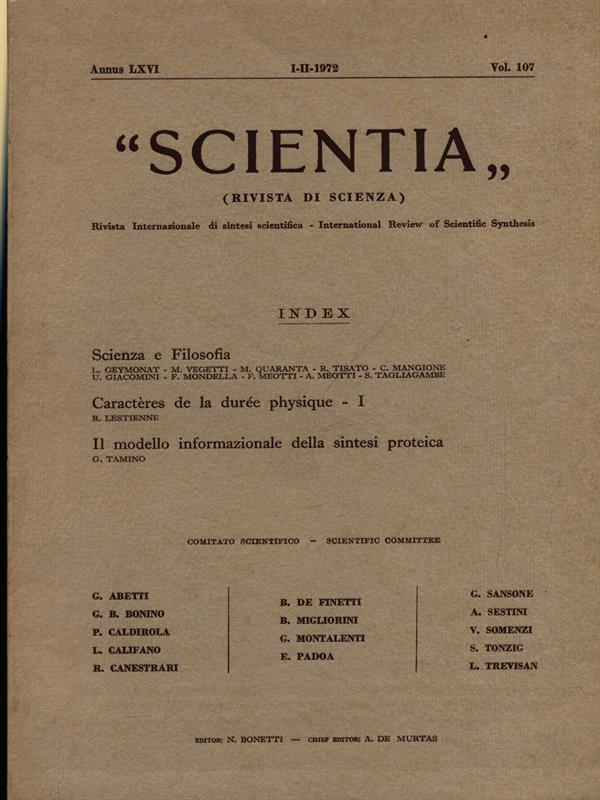 Scientia vol. 107/I-II-1972