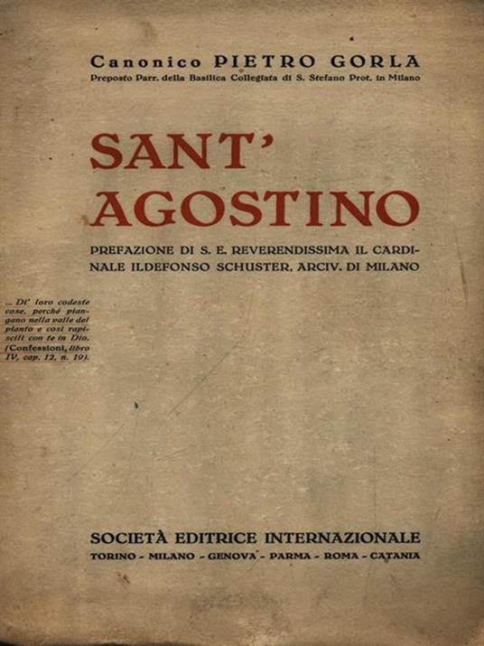 Sant'Agostino - Pietro Gorla - copertina