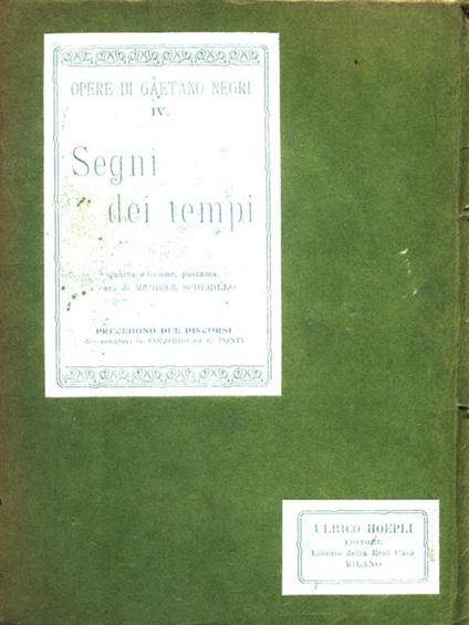 Segni dei tempi - Gaetano Negri - copertina