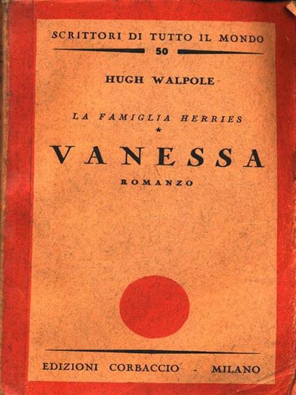 Vanessa - Hugh Walpole - copertina